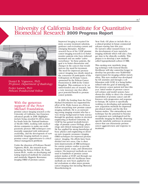 2009 University of California Institute for quantitive Biomedical Research